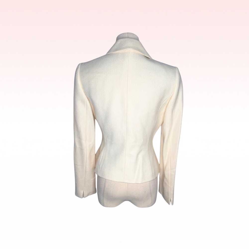 Tahari Ivory Button Down Sharp Tailored Wool Blen… - image 2